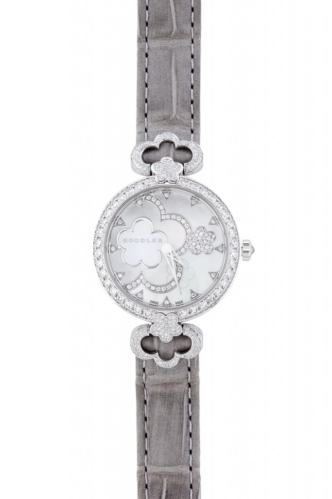 1. Boodles Blossom full bloom watch 860000WDCC White MOP Front copy