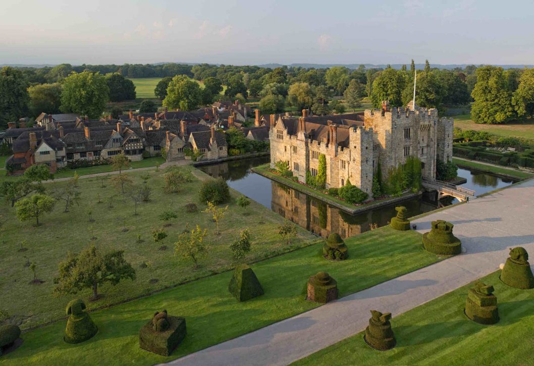 Hever Castle near Edenbridge in Kent is a historic tourist attraction, Anne Boleyn's childhood home, founded in the 13th century and updated in the 20th century.