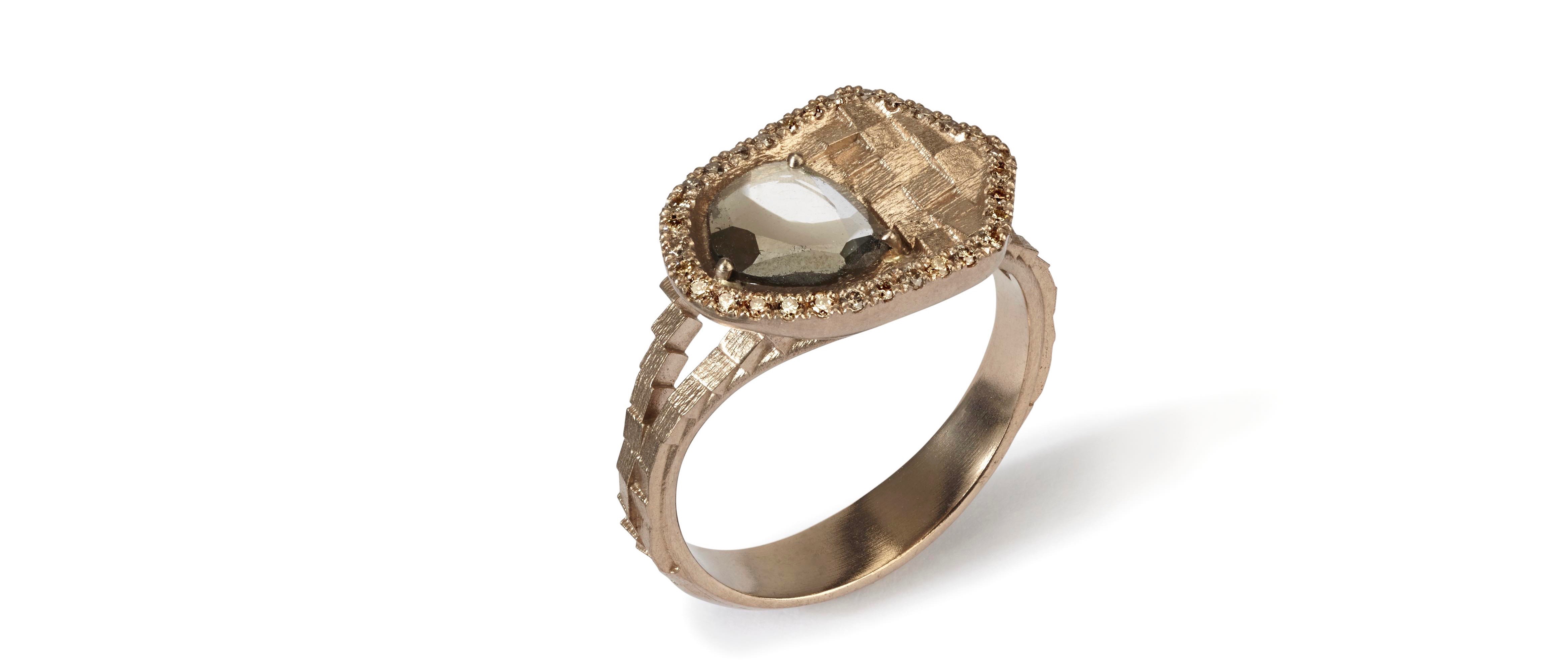 Jewellery Jo Hayes Ward Diamond slice ring A_18ct gold copy 2