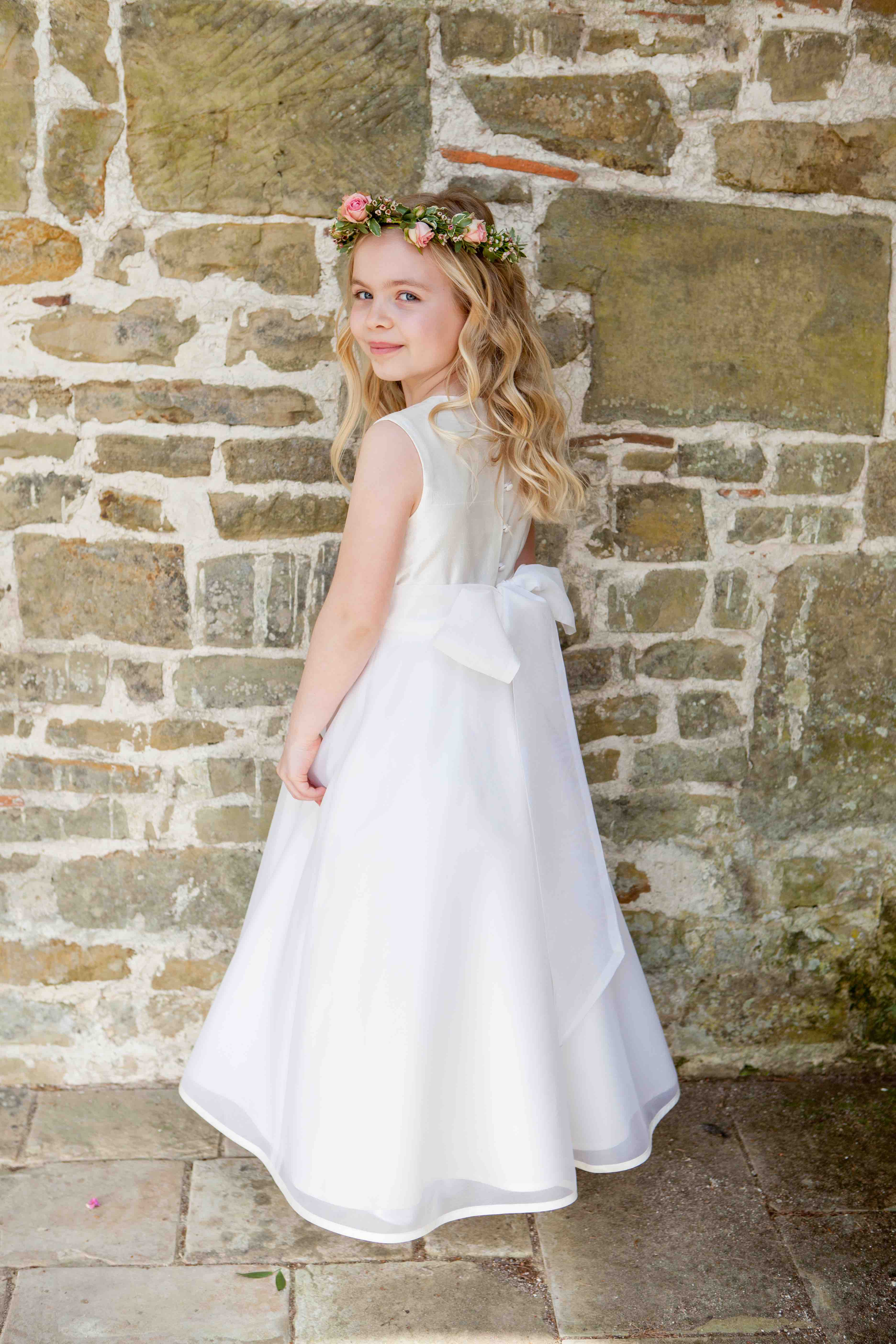 Flower power: This Tilly flower girl outfit is made to order by Sue Hill