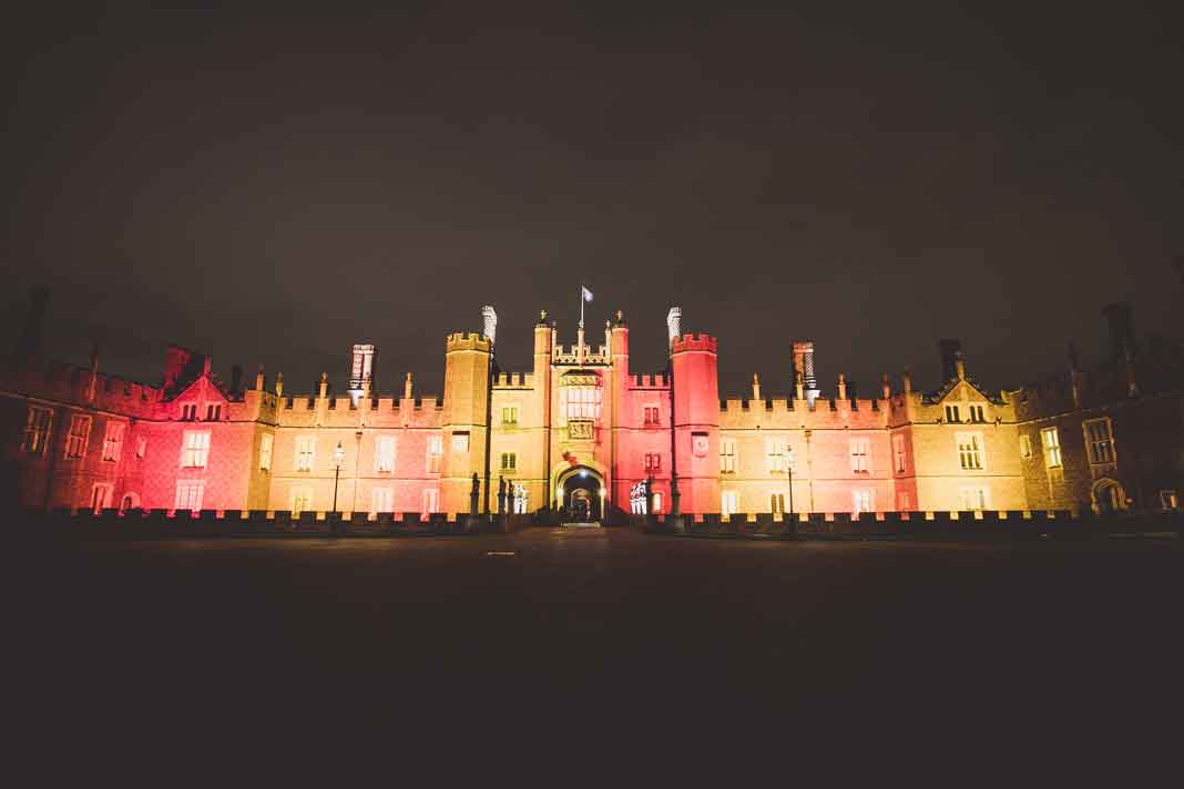 A winter wonderland wedding venue at Hampton Court Palace