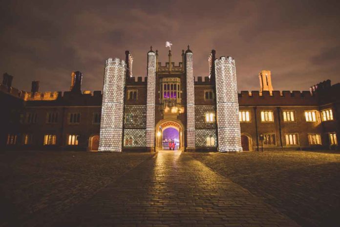 A winter wonderland wedding party at Hampton Court Palace