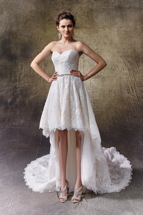 Bridal trend: Join the chain gang with these fabulous hi-lo wedding gowns